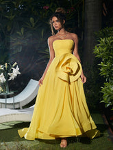 Bellerose Strapless Flower Pleated Maxi Dress